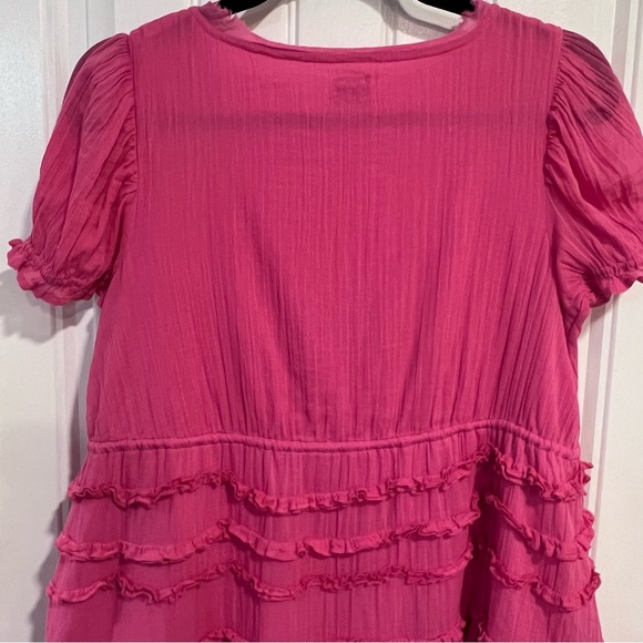 Free-est Chic Bright Beautiful Pink Darcy Ruffle Tiered Mini Dress. Size XS. - Picture 7 of 13